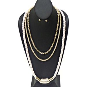 3 LAYER ROPE NECKLACE SET